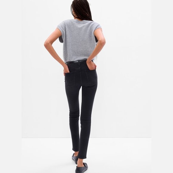 GAP Mid Rise True Skinny Jeans Absolute Black 31 / 12 - Picture 2 of 8